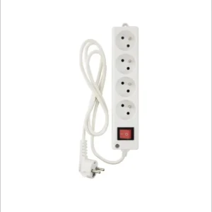 Bloc Multiprises INGELEC 4 postes L3 – 3 m – Blanc avec interrupteur