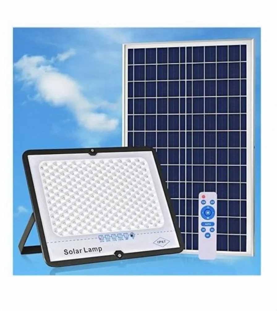 Projecteur Solaire 100W avec Panneau Photovoltaïque & Télécommande – Éclairage LED Extérieur IP67